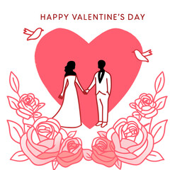 Happy valentine day illustration vector art,