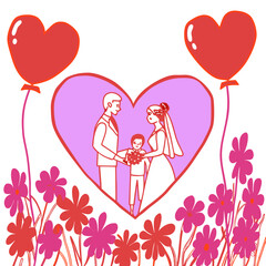 Happy valentine day illustration vector art,