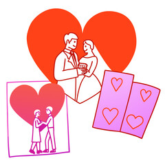 Happy valentine day illustration vector art,
