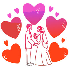 Happy valentine day illustration vector art,