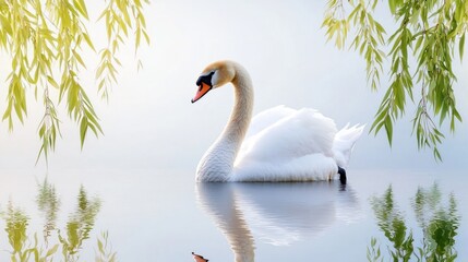 Obraz premium Serene Swan on Calm Water
