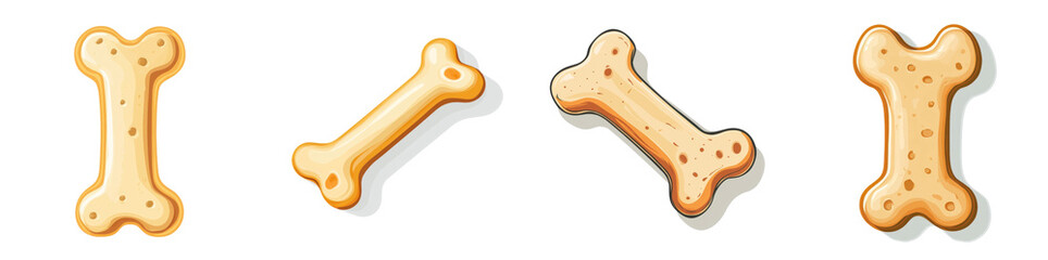 Flat style illustration of a pet food bone, isolated on a white background. Collection Set Png.