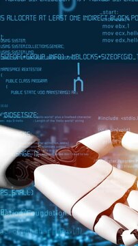 Futuristic robot artificial intelligence revolutionary AI technology development and machine learning concept. Global robotic bionic science research for future of human life. 3D rendering graphic.