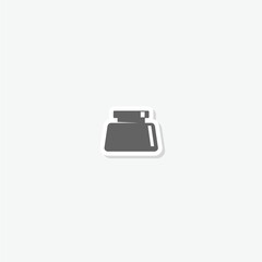 Obraz premium Inkwell bottle icon sticker isolated on gray background