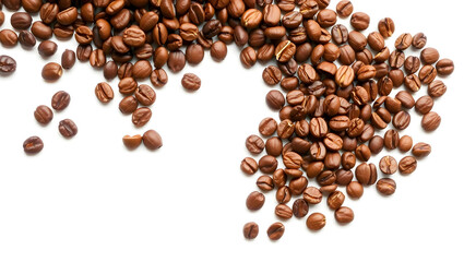 Falling Coffee Beans Isolated on White Background