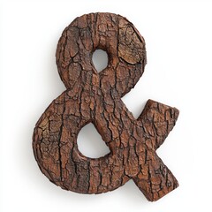 Rustic And Symbol Carved From Wood Texture With Natural Bark Finish