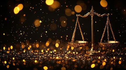 Obraz premium Golden Scales of Justice: Symbol of Balance and Fairness