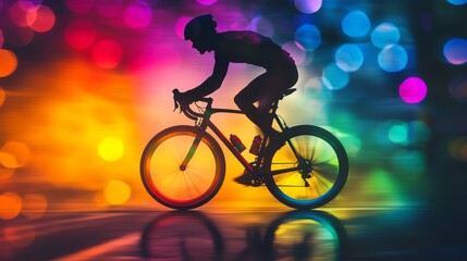 Fototapeta premium A man is riding a bicycle