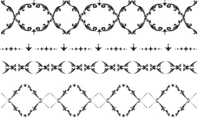 黒いレトロで豪華な装飾フレーム素材