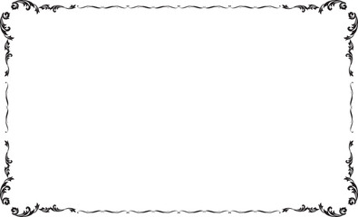 黒いレトロで豪華な装飾フレーム素材