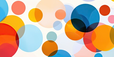 Obraz premium A vibrant composition of colorful overlapping circles on a white background, creating a playful and artistic visual effect.