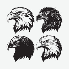 Eagle face silhouette vector bundle