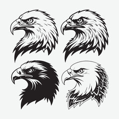 Eagle face silhouette vector bundle