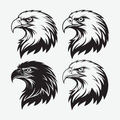 Eagle face silhouette vector bundle
