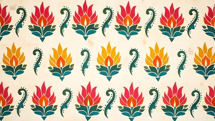 Lotus Rows A Traditional Rajasthani Pattern