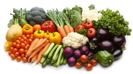 Vibrant still life of fresh fruits and vegetables, celebrating natural abundance and healthy living