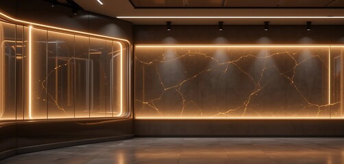 Obraz premium Modern Interior Design Featuring Marble and Golden Accents