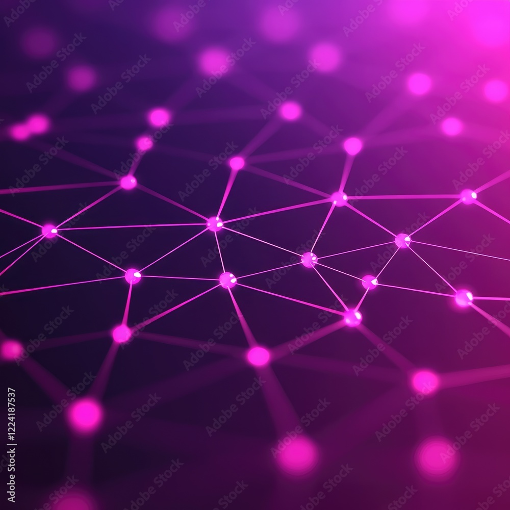 Poster abstract network connection with bright colorful nodes and lines