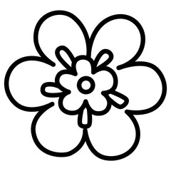 cute kawaii Flower outline cartoon doodle illustration