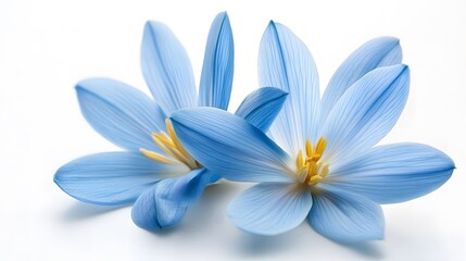 Obraz premium Surreal Blue Flowers in Minimalist Composition, Evoking Tranquility and Natural Elegance