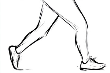 A person is walking with their leg bent at the knee
