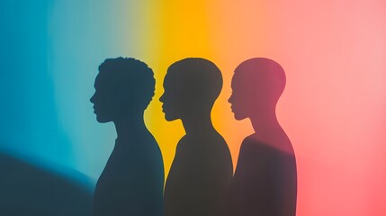 Colorful abstract representation of multiracial unity, symbolizing diversity and harmony in a minimal composition