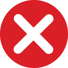 Obraz premium flat Red cross sign icon. Wrong mark. Red cross X symbol. Red grunge X icon. Cross brush sign isolated on white background.