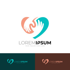 icon of two shaking hands forming a love logo, handshake icon