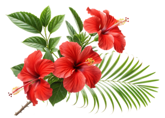 red hibiscus flower isolated