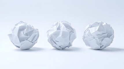Crumpled paper balls forming a creative sculpture, symbolizing teamwork and innovation