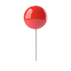 Red Lollipop Isolated on Transparent Background