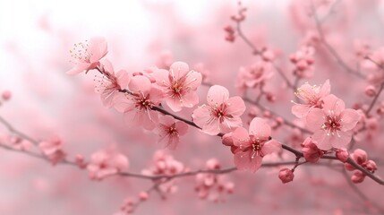 Delicate Pink Blossoms in Springtime