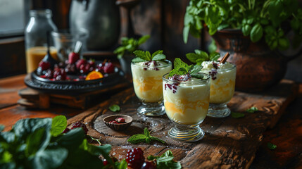 Homemade Kefir Or Buttermilk Lassi In Glass 