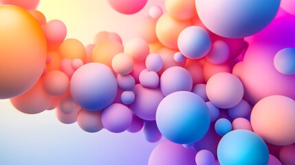 Bright Balloons in Minimalist Harmony, Evoking Joy and Simplicity