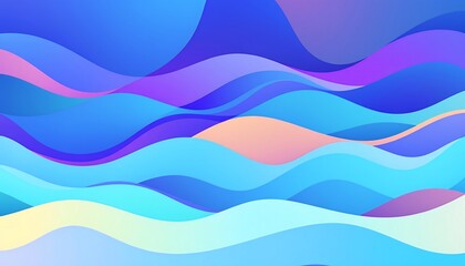 Obraz premium Abstract Colorful Waves: A Serene Digital Art Piece