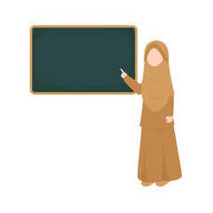 Woman Teacher Teaching in front of Class. Education Teacher Illustration