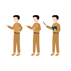 Male Teacher Teaching in front of Class. Education Teacher Illustration