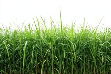 Fototapeta premium Natural Green Grass Field On White Background.