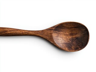 Wooden spoon on white background
