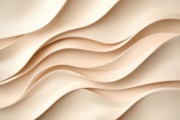 Fototapeta premium Abstract beige wavy background, 3d render