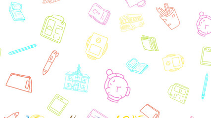 Icons of Knowledge: A Creative and Inspiring Illustration of Various School and Education Elements, Representing the Journey of Learning and Growth