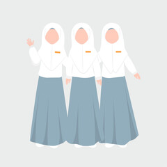 Indonesian Students Friendship Illustration. High School Best Friend
