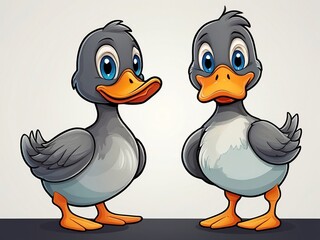 Fototapeta premium two ducks on a white background