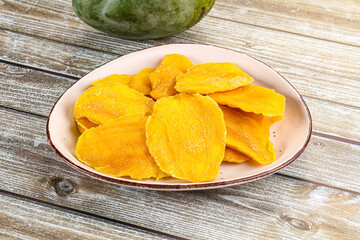 Dry sweet yellow mango snack