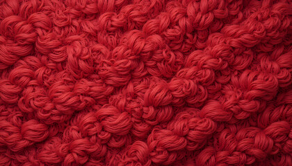 Fototapeta premium Warm Red Knitted Fabric with Intricate Woolen Pattern – HD Close-Up 