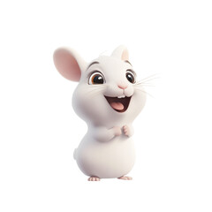 Happy cartoon rabbit character with joyful expression