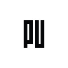 PU monogram logo design letter text name symbol monochrome logotype alphabet character simple logo