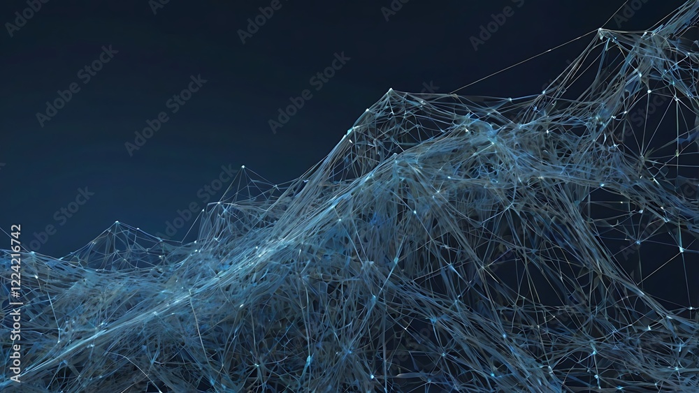 Aufkleber digital illustration featuring an abstract network design consists of a series of interconnected whi