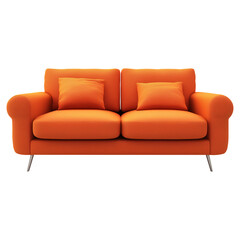 Orange Color Sofa Isolated on Transparent Background