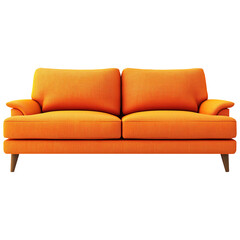 Orange Color Sofa Isolated on Transparent Background